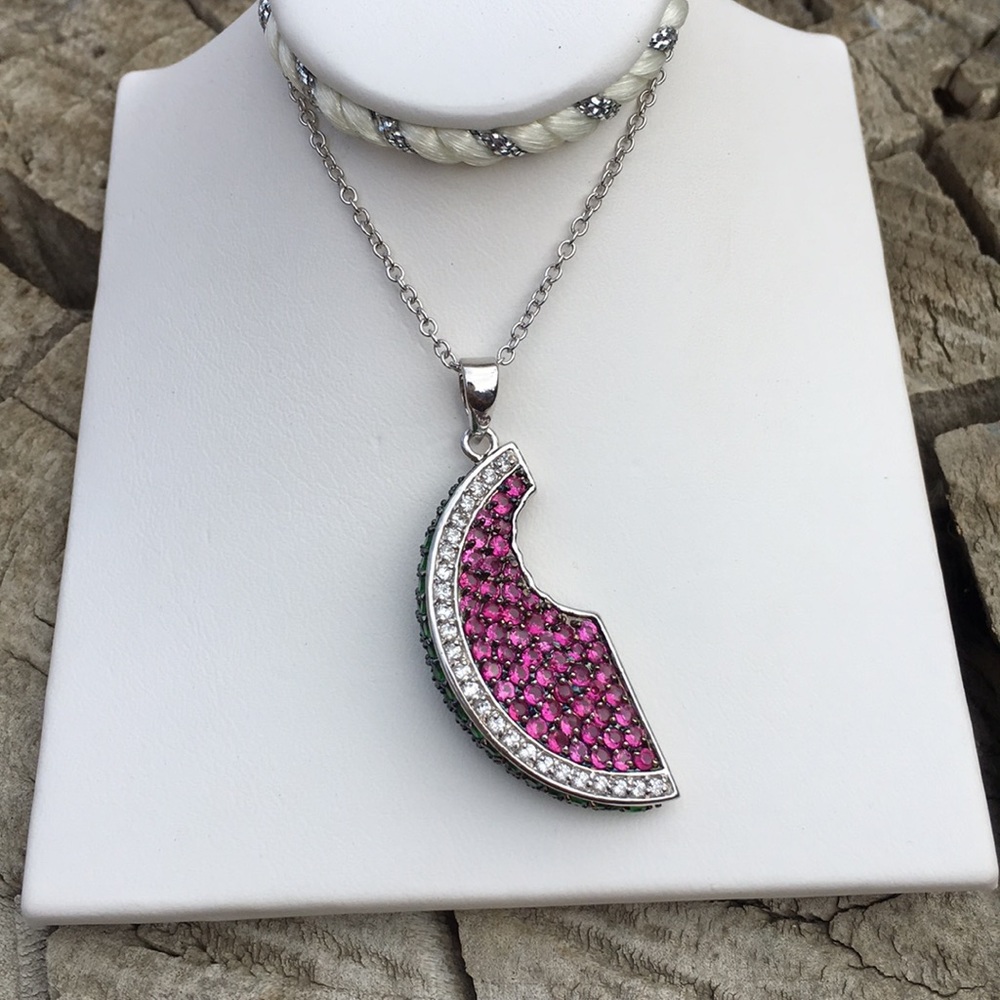 🍉Watermelon sterling silver necklace 🍉